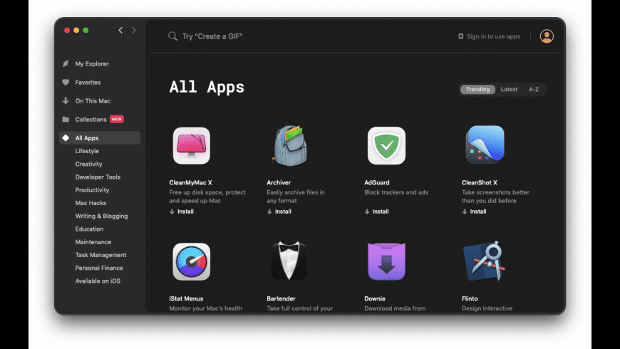 Setapp menu-bar client showing installed apps across two Macs